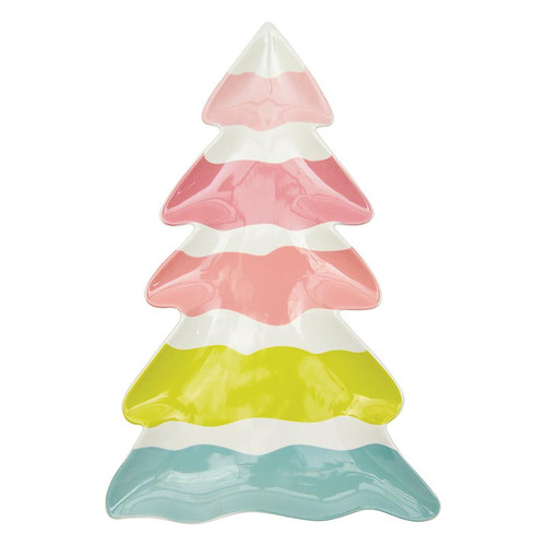 Stoneware Tray - Holiday Trees