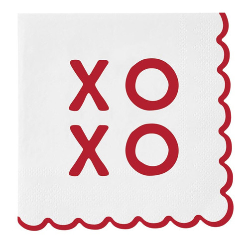 Foil Scalloped Napkins - XOXO