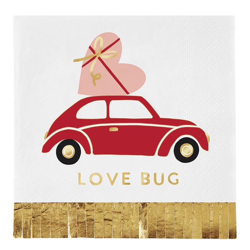 Foil Fringe Napkins - Love Bug