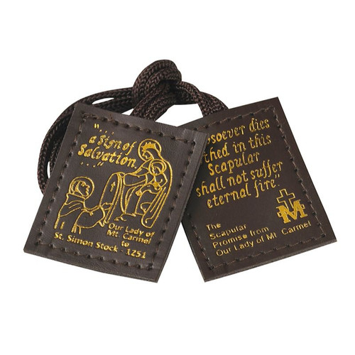 Brown Leather Scapular - 12/pk