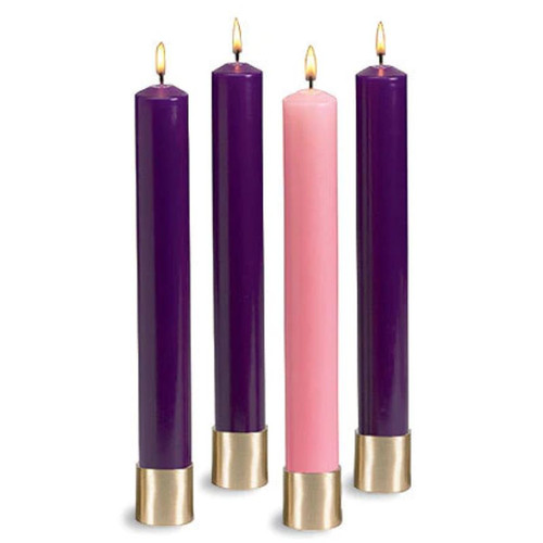 16" Polar Advent Candle Set - Purple/Pink