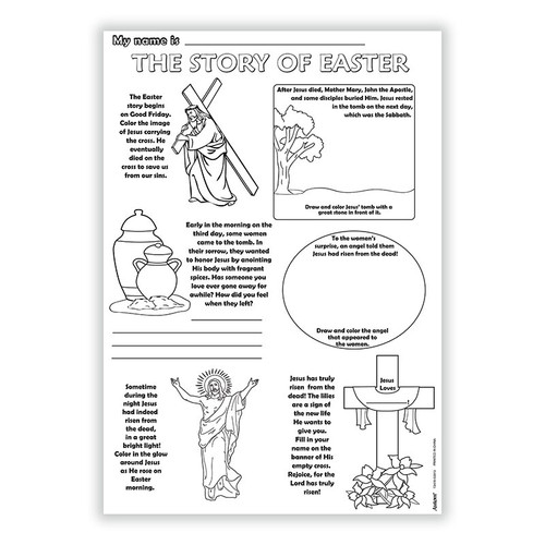 Color-Your-Own The Story of Easter Poster - 50/pk