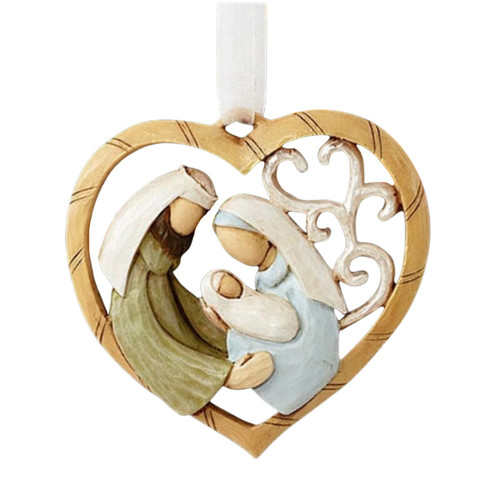 Nativity Heart Ornament - 6/pk