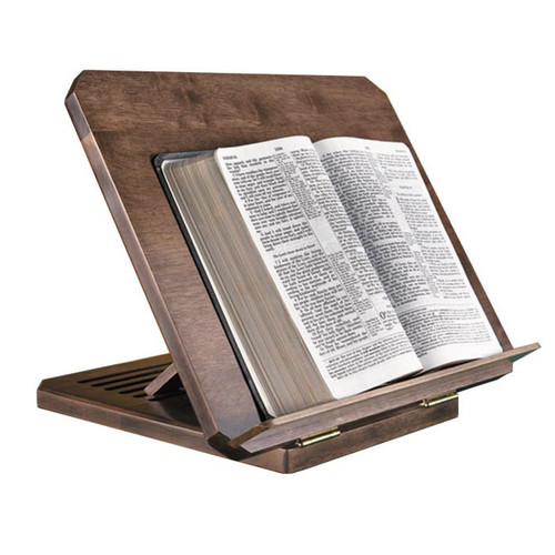 Bible/Missal Stand with Silk-Screened Verse - Antique Maple