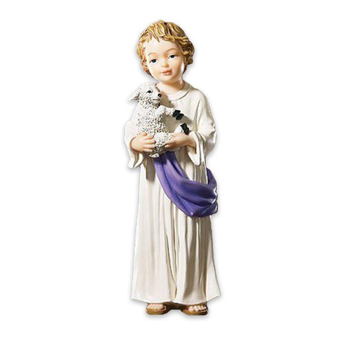 Boy Jesus with Lamb Statue