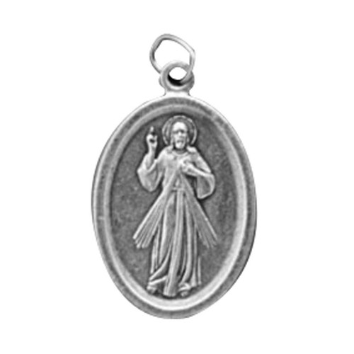 Divine Mercy/Jesus I Trust Oxidized Medal - 50/pk