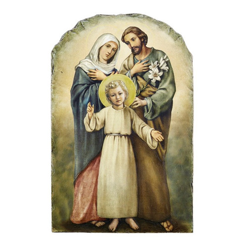 Marco Sevelli Arched Tile Plaque with Stand - Holy Family