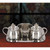 Sudbury Brass Stainless Steel Cruet Set with Tray and Bowl