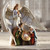 Two-Piece Angel with Holy Family Pillar Advent Wreath