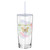 Glass Tumbler with Straw - Anti-Social Butterfly