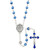 Blue Miraculous Medals Pearl Rosary - 4/pk