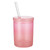 Glass DOF with Lid and Straw - Coral Pink