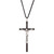 Black Enamel Crucifix Pendant - 2/pk