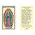 Our Lady of Guadalupe Laminated Holy Card - 25/pk