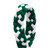 Double PomBraid Headband - Bottle Green/White