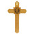 9" Saint Benedict Antique Gold Fleur de Lis Wall Crucifix