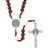 Monte Cassino Collection - Wood Cord Rosary With White Lava Bead