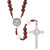 White Lava Bead Monte Cassino Collection Wood Cord Rosary
