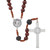 Black Lava Bead Monte Cassino Collection Wood Cord Rosary