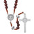 Ceramic Bead Monte Cassino Collection Wood Cord Rosary