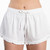 Ruffled Sleep Shorts - White - Large