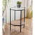 Glass Rattan Accent Table