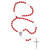 Red Divine Mercy Marble Bead Rosary