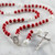 Red Divine Mercy Marble Bead Rosary