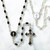 First Communion Enamel Rosary - Black