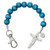 Teal One Decade Pocket Rosary with Clip - 12/pk