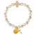 St. Benedict Bead and Ivory Pearl Rosary Bracelet - 12/pk