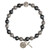 St. Benedict Hematite and Bali Bead Rosary Bracelet - 10/pk