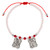 White/Red Faceted Scapular Cord Bracelet - 8/pk