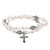 Pink and White Heart Wrap Rosary Bracelet - 10/pk