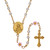 Imit. Pearl Daisy Guardian Angel Rosary - 10/pk
