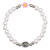 Imit. Pearl Daisy Guardian Angel Rosary Bracelet - 12/pk