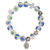 Blue Floral Mary's Garden Rosary Bracelet - 6/pk