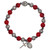 Red Sacred Heart Bali Bead Rosary Bracelet - 10/pk