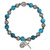 Aqua Guardian Angel/St. Michael Bali Bead Rosary Bracelet - 10/k