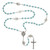 Our Lady of the Miraculous Rose Aqua Pearl Rosary - 10/pk