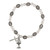 White St. Benedict First Communion Pearl Rosary Bracelet - 12/pk
