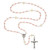 Pink First Communion Pearl and Flower Rosary - 9/pk