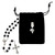 Black First Communion Glass Rosary and Lapel Pin Set - 6/pk