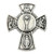 Silver Four-Way Cross First Communion Lapel Pin - 12/pk