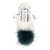 Plush Pom Pom Slippers - Ivory + Forest Green Pom Pom