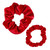 Velvet Present Ornament Scrunchie - Red - Set of 2