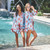 Long Sleeve Cropped Ruffled Top + Ruffled Short PJ Set with Velvet Ties - Blue Stripes + Lobsters