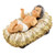 Christ Child in Ornate Carved Manger Figurine