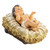 Christ Child in Ornate Carved Manger Figurine