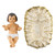 Christ Child in Ornate Carved Manger Figurine